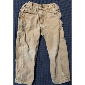 vintage kids carhartt carpenter  dungaree fit pants size 3t adjustable waist